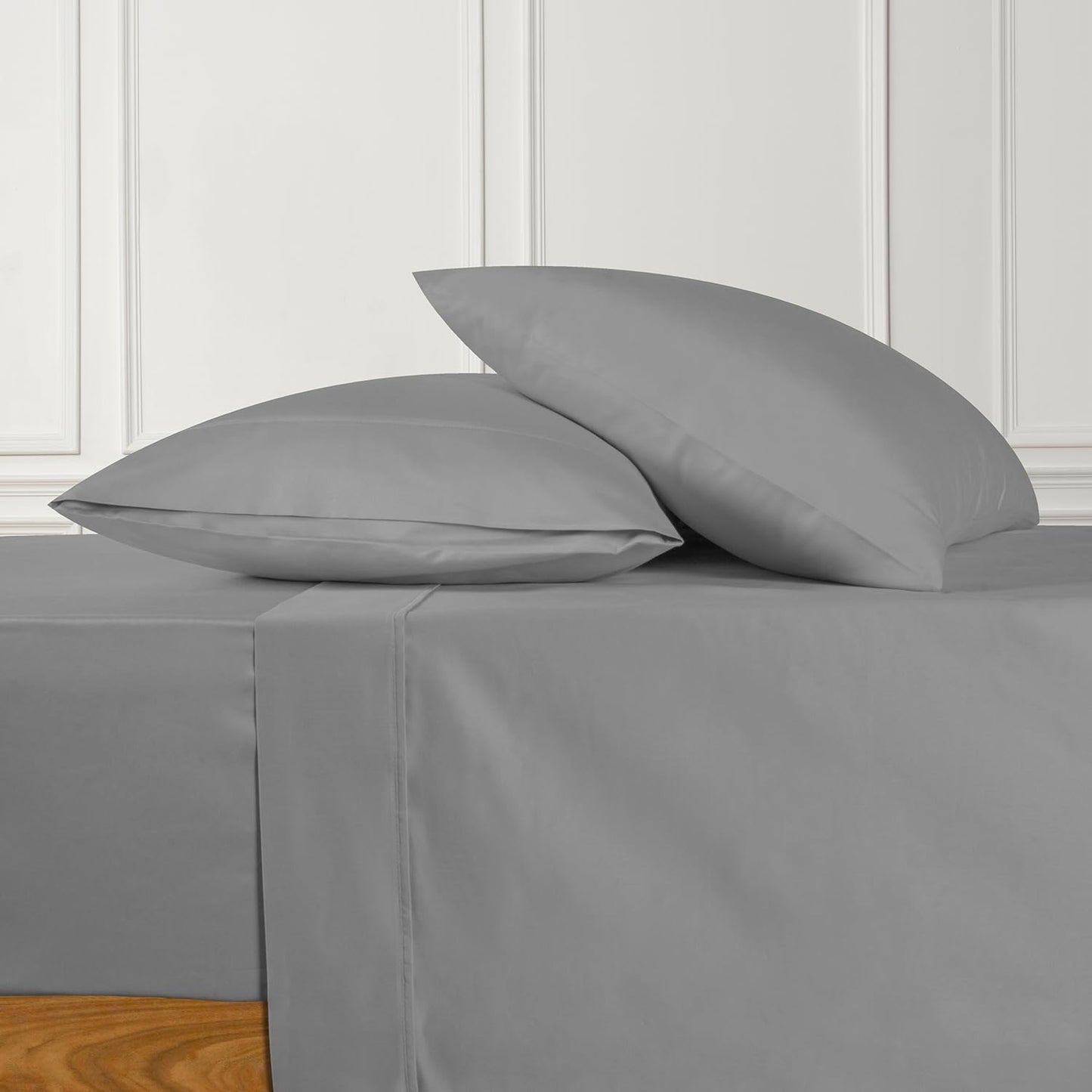 URBANHUT 700 Thread Count Egyptian Cotton Sheets King Size, 4Pc Sheet Set Soft Luxury Bed Sheets for King Size Bed, Sateen Weave Hotel Sheets, 16'' Elasticized Deep Pocket - Dark Grey