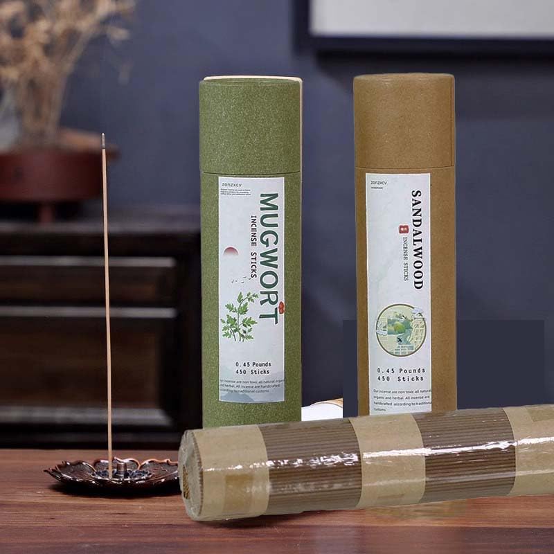 Mugwort Incense Sticks Natural Mugwort Herb Bundle Incense Sticks Pure Moxa for Aromatherapy and Energy Clearing Stress Relief (Mugwort)