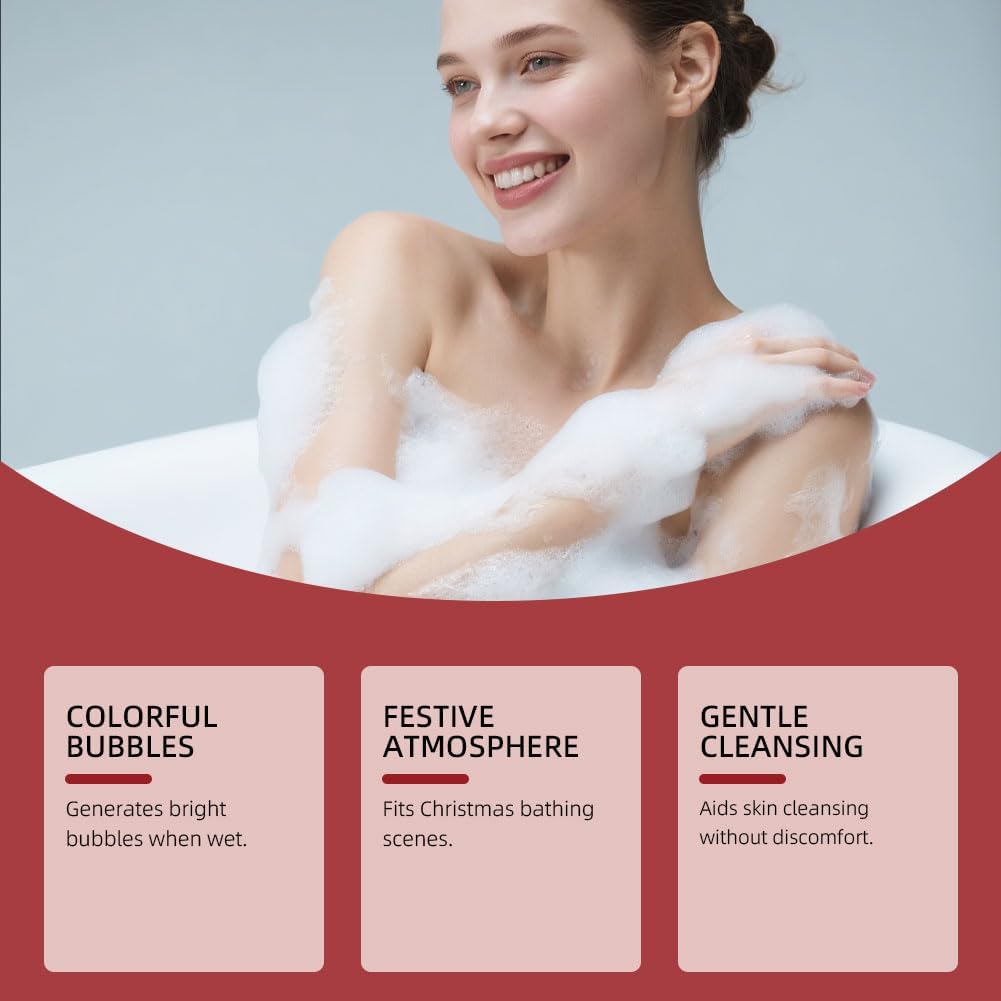 6 Pcs Christmas Bath Bombs Gift Set for Women,Handmade Natural Bath Bomb with Fizz Effect,Moisturizing and Soften Skin,Fruit & Flower Scents Skin Care Bathbombs for Stocking Stuffers Gift