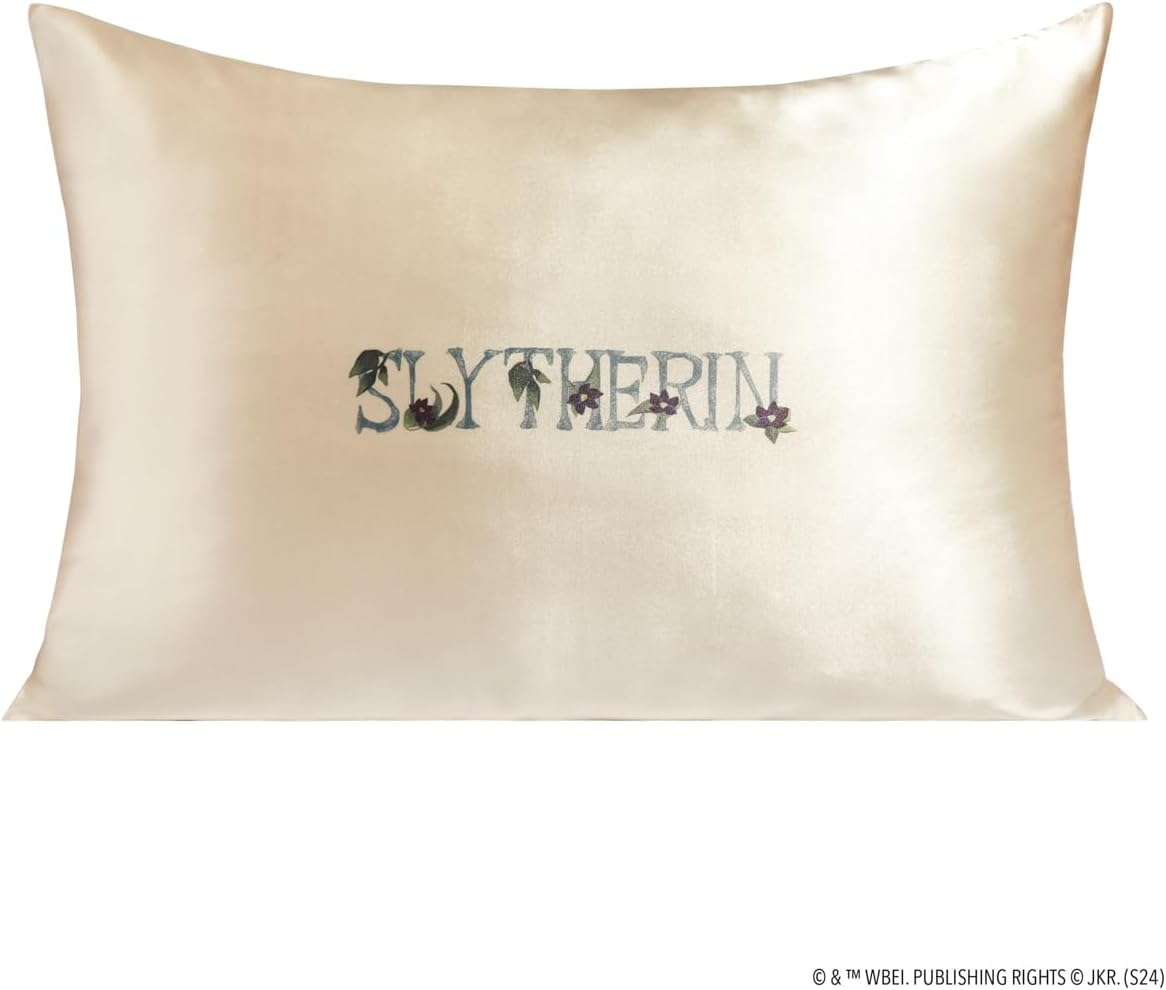 Kitsch x Harry Potter Slytherin Satin Pillowcase w/Zipper for Hair & Skin – Double-Sided, Softer Than Silk, Wrinkle-Free, Machine Washable, Frizz Control, Breakout Prevention - Queen/Standard(19x26)