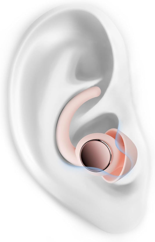 Ear Plugs for Sleeping - Noise Reduction Soft Silicone Earplugs, 2 Pairs Reusable Hearing Protection Earplugs for Noise Sensitivity, Sleep,Snore,Travel,Sound Reduction Noise Cancelling - (Light Pink)