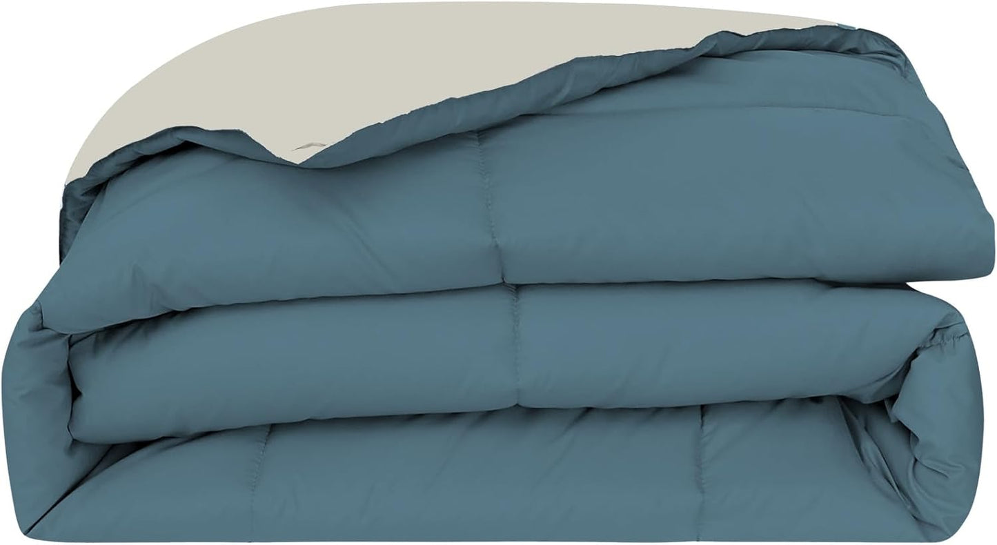 Modern Threads Down Alternative Reversible Comforter Teal/Beige California King