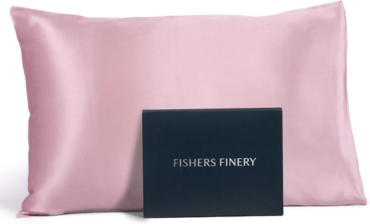 Fishers Finery 25mm 100% Pure Mulberry Silk Pillowcase (English Rose Queen)