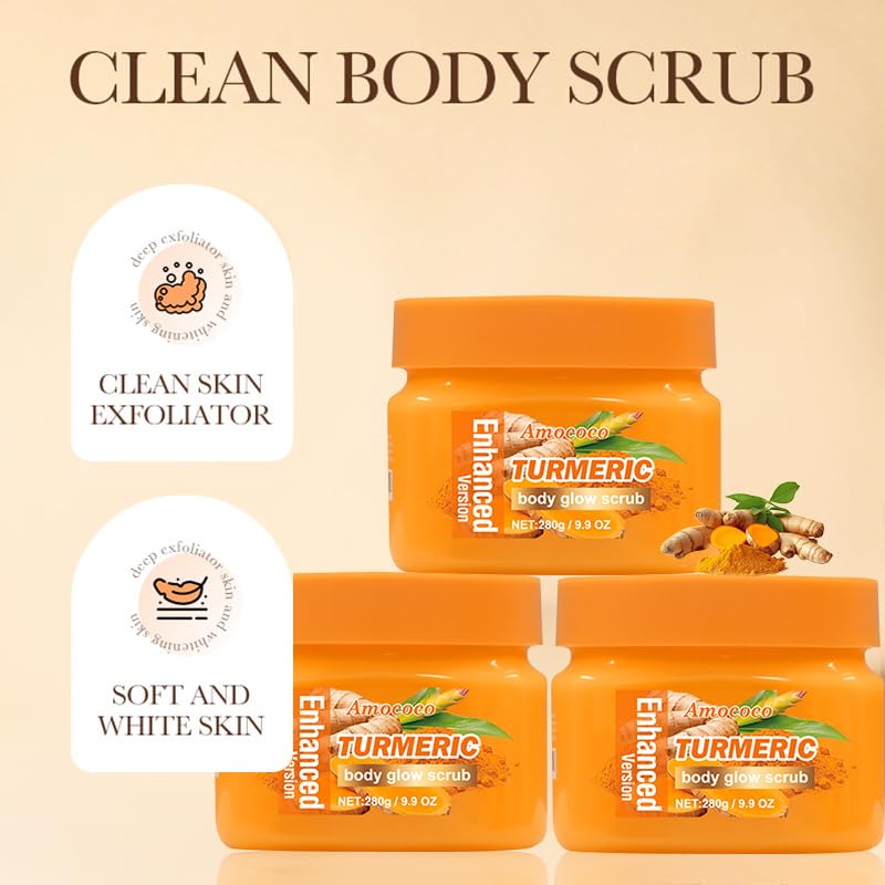 Turmeric Body Glow Scrub - 9.9 oz | Deep Exfoliating Cream