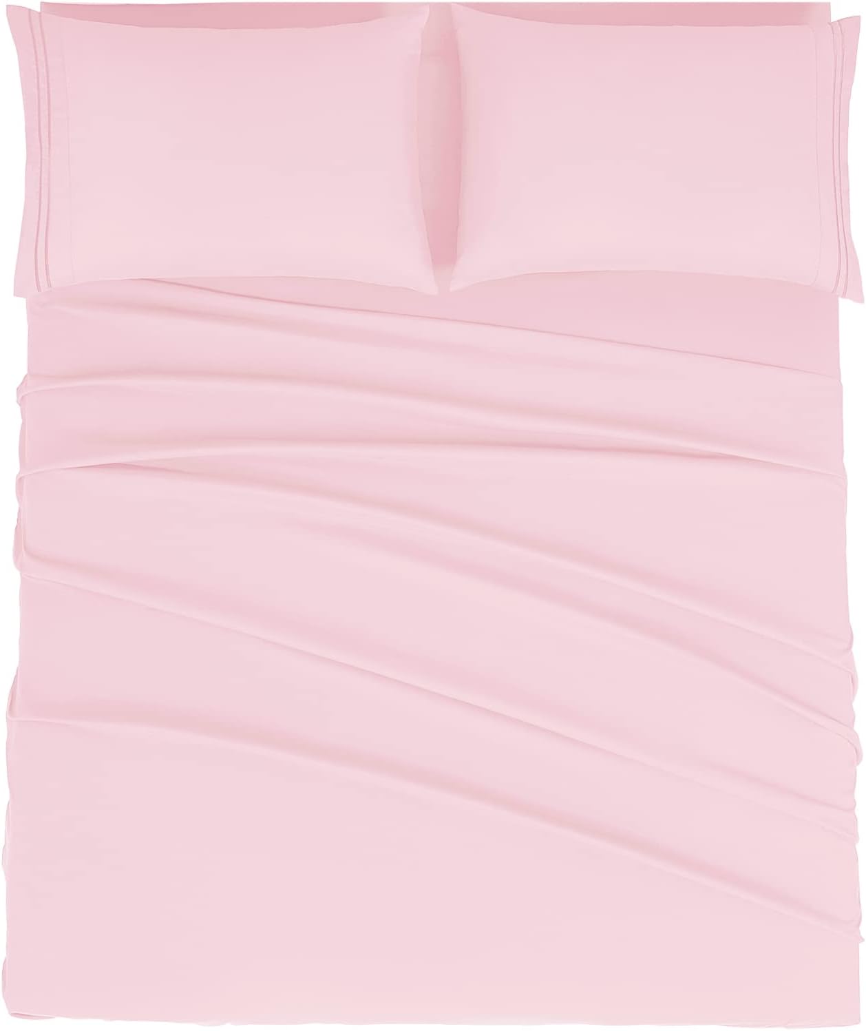 Mejoroom King Size Sheet Set - Soft Microfiber Bed Sheets,Deep Pocket Fitted Sheet, Soft, Breathable, Wrinkle & Fade Resistant - 4 Piece (King, Blush Pink)