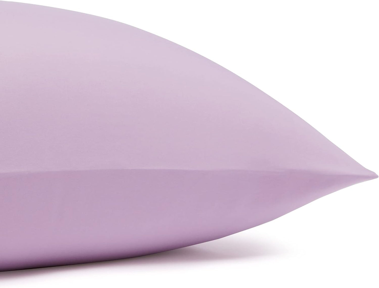 Amazon Basics Lightweight Super Soft Easy Care Wrinkle Free Microfiber 3 Piece Bed Sheet Set with 14-Inch Deep Pockets, Twin, Frosted Lavender, Solid, Kids, Men & Women Bedding (Pack of 4)