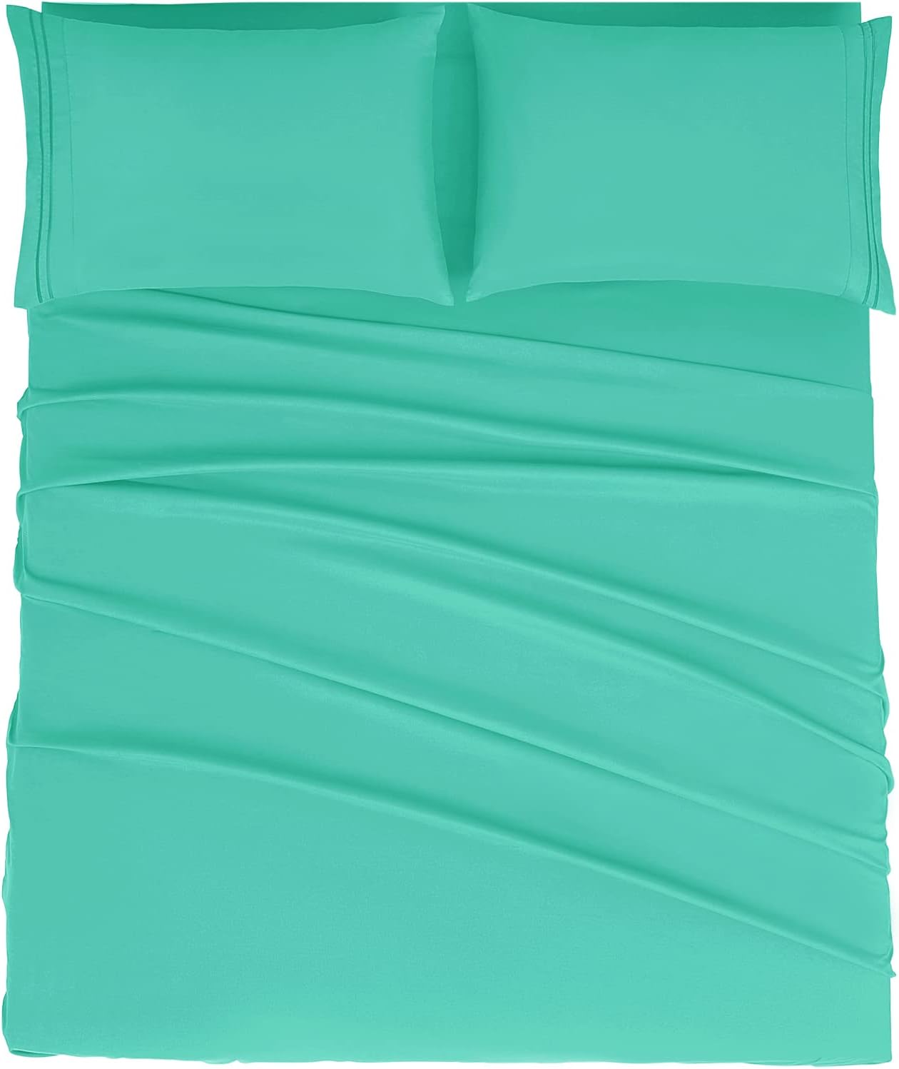 Mejoroom California King Size Sheet Set - Soft Microfiber Bed Sheets,Deep Pocket Fitted Sheet, Breathable, Wrinkle & Fade Resistant - 4 Piece (California King, Mint)