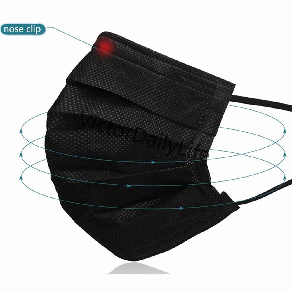 NNPCBT 1000PCS 3 ply black disposable face mask breathable face masks