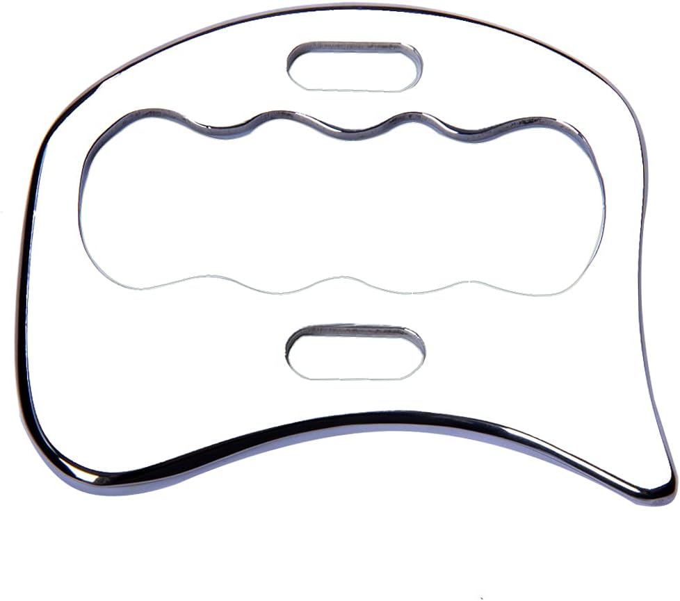Stainless Steel Gua Sha Scraping Massage Tool-Muscle Scraper - Soft Tissue Mobilization,Physical Therapy for Back, Legs, Arms (Large)