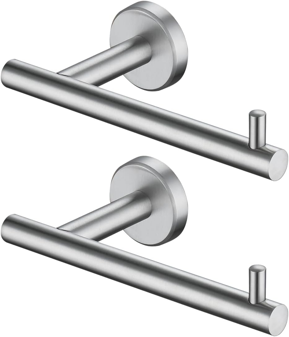 JQK Toilet Paper Holder, 5 Inch 304 Stainless Steel Tissue Paper Dispenser, Brushed Nickel Wall Mount 2 Pack, TPH100-BN-P2