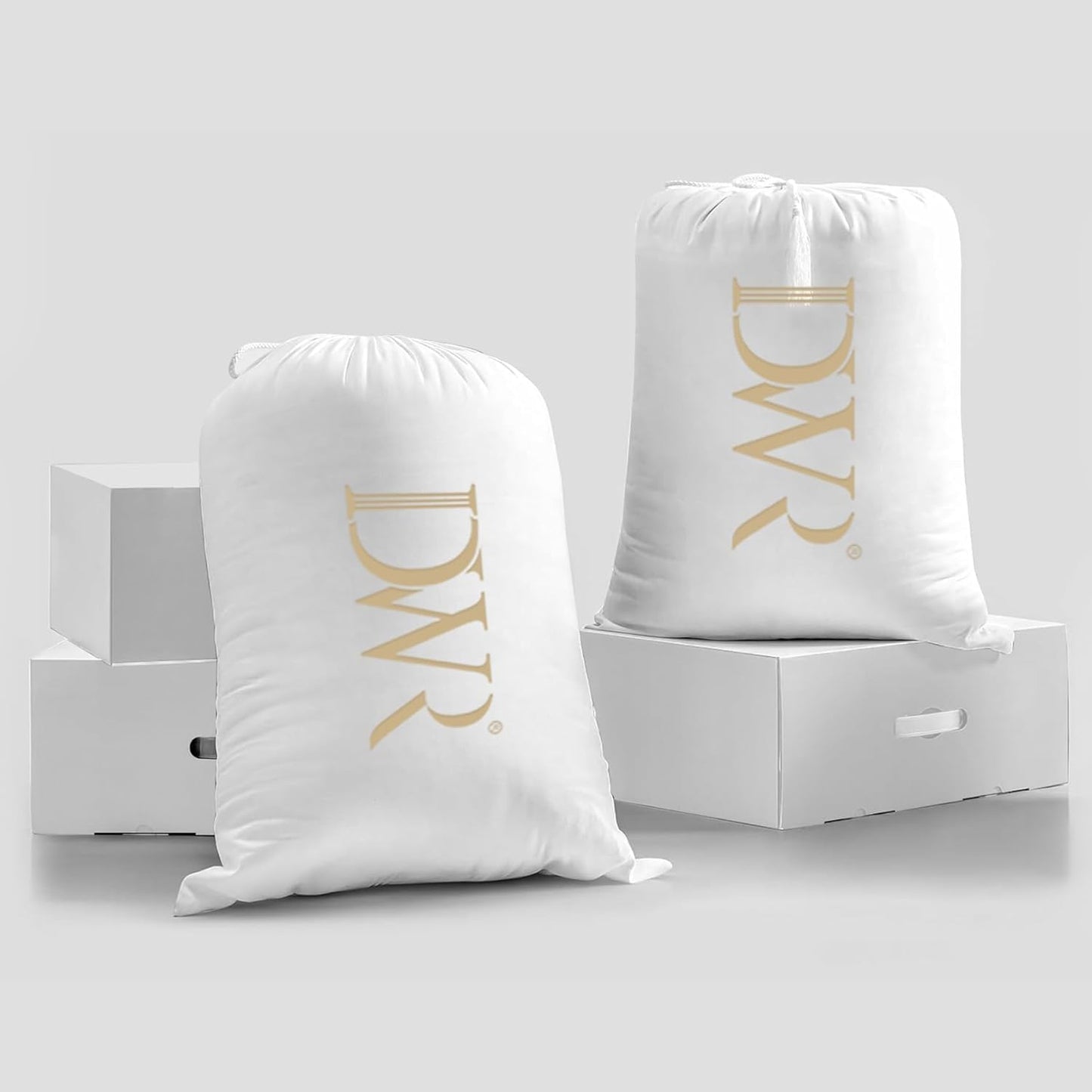 DWR Luxury Down Feather Fibers Comforter California King, Hotel Collection Duvet Insert, Ultra Soft Cotton Blend Cover, High Fill-Power 57oz Medium Warm for All Season(104x96 Inches, White)
