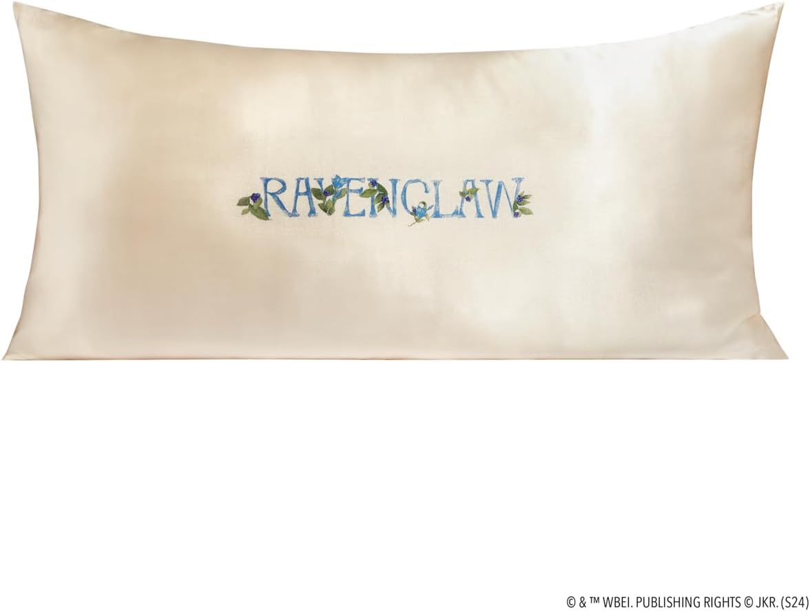 Kitsch x Harry Potter Ravenclaw Satin Pillowcase with Zipper for Hair & Skin – Double-Sided, Softer Than Silk, Wrinkle-Free, Machine Washable, Frizz Control, Breakout Prevention - King Size (19x36)