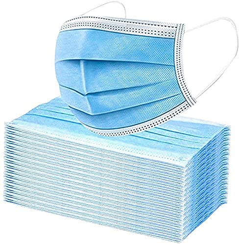 3-Ply Disposable Face Masks, Soft on Skin, Pack of Blue Masks with Elastic Earloops (250 Masks)