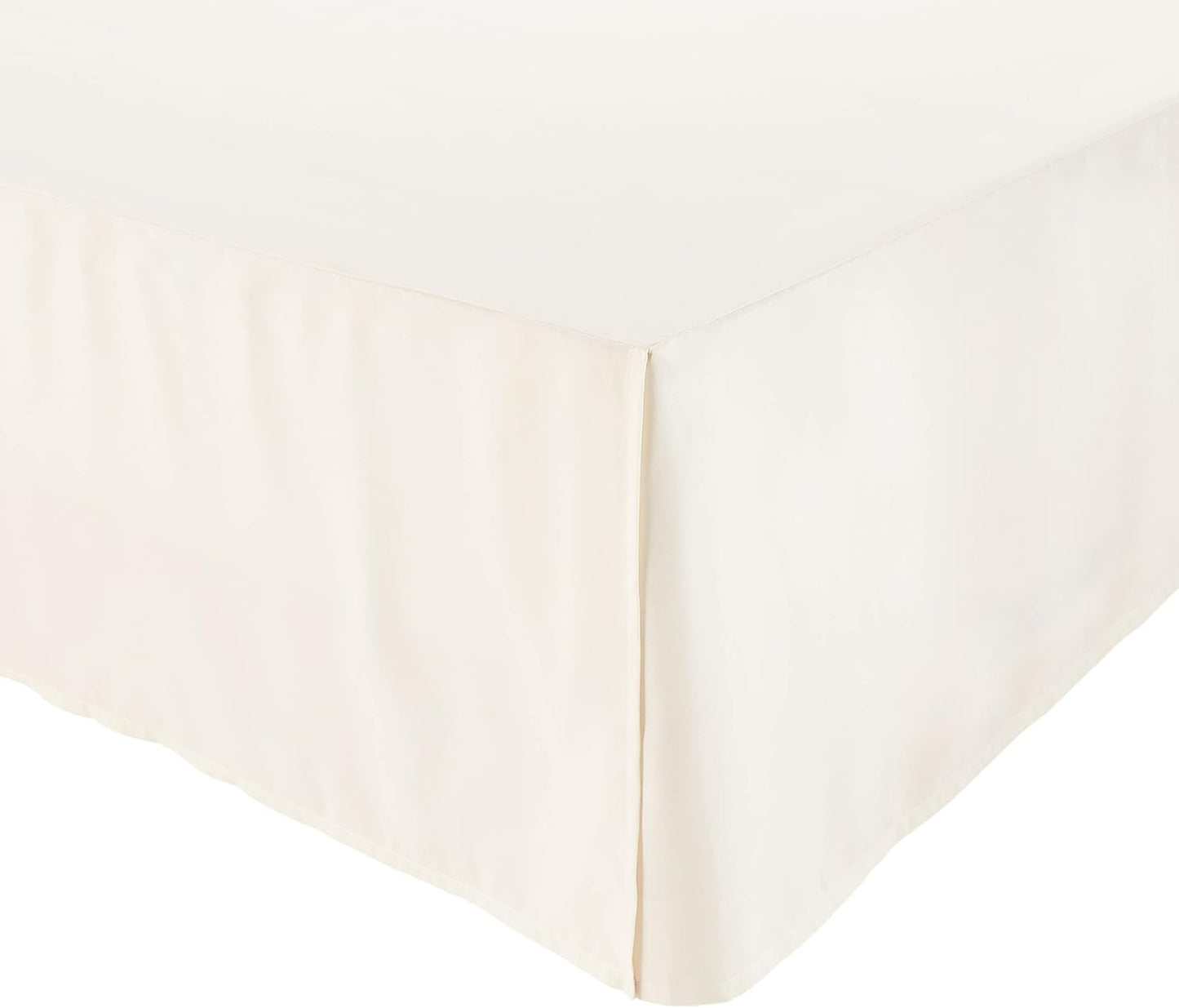 Amazon Basics Lightweight Pleated Bed Skirt, Full, Off White, Solid