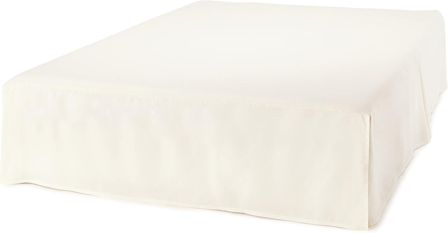 Amazon Basics Lightweight Pleated Bed Skirt, Full, Off White, Solid