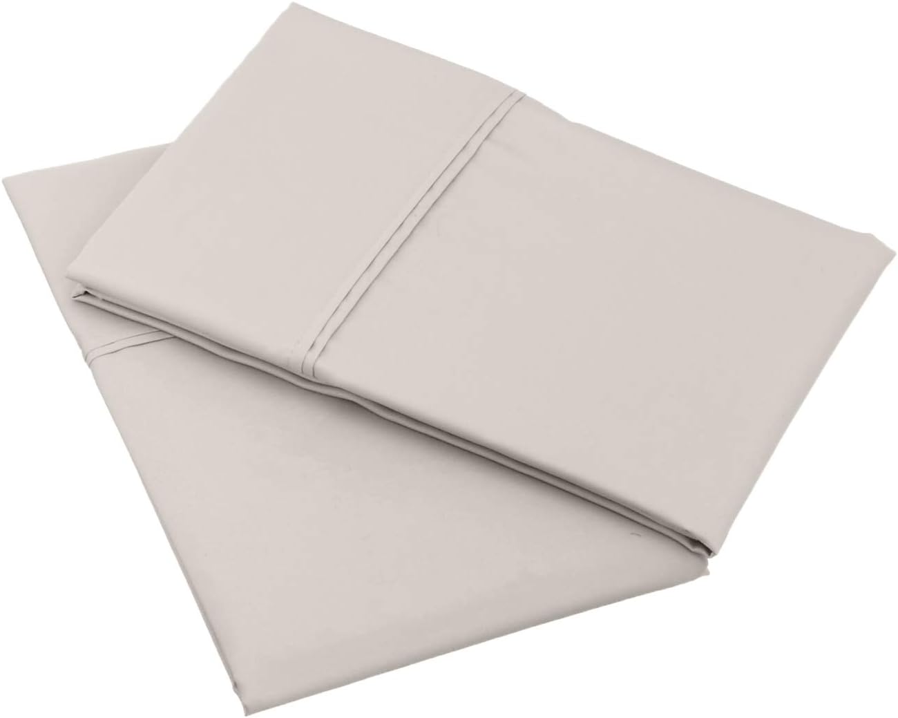 Amazon Basics 400 Thread Count Cotton Pillow Cases, Standard, 30" L x 20" W, Stone Gray - Set of 2