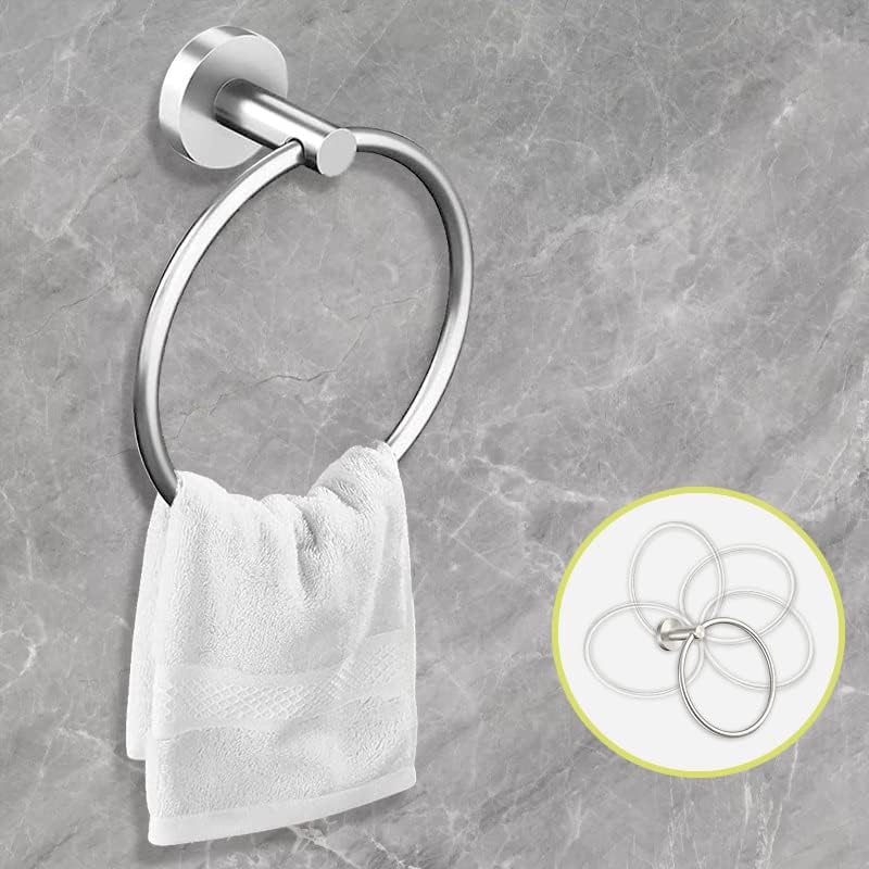 Cilee 10 Piece Brushed Nickel Bathroom Accessories Set, 16 inch Brushed Nickel Bathroon Hardware Set Towel Bar Ring Toilet Paper Holder Robe Towel Hook SUS304 Stainless Steel