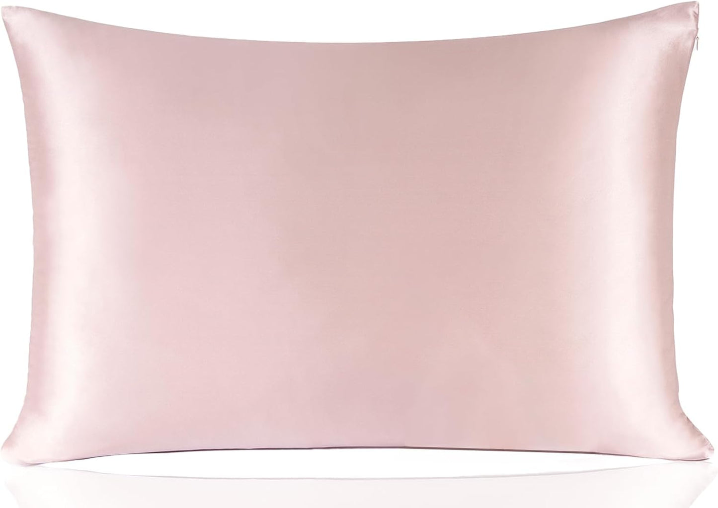 ZIMASILK 100% Pure Mulberry Silk Pillow Cases for Hair and Skin Health,Soft and Breathable,Both Sides Premium Grade 6A Silk, with Hidden Zipper,1pc (King 20"x36", Pale Pink)