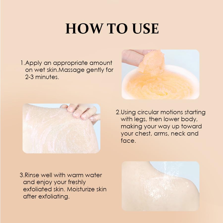 Turmeric Lemon Body Scrub, Deep Cleansing Exfoliator with Armpit Detox & Moisturization, 3.53oz