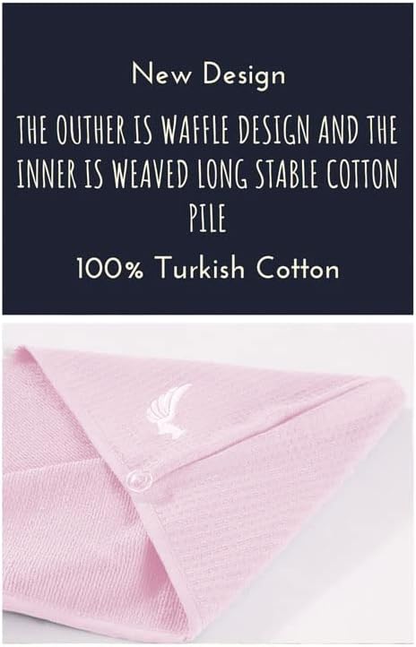 100% Turkish Cotton Hair Towel Wrap for Women,Non Microfiber,400-GSM(Grams per Square Metre),AntiFrizz,Hair Plop Waffle Towels for Curly,Long&Thick Hairs,Turban Head Wrap,1Pack10x26inc