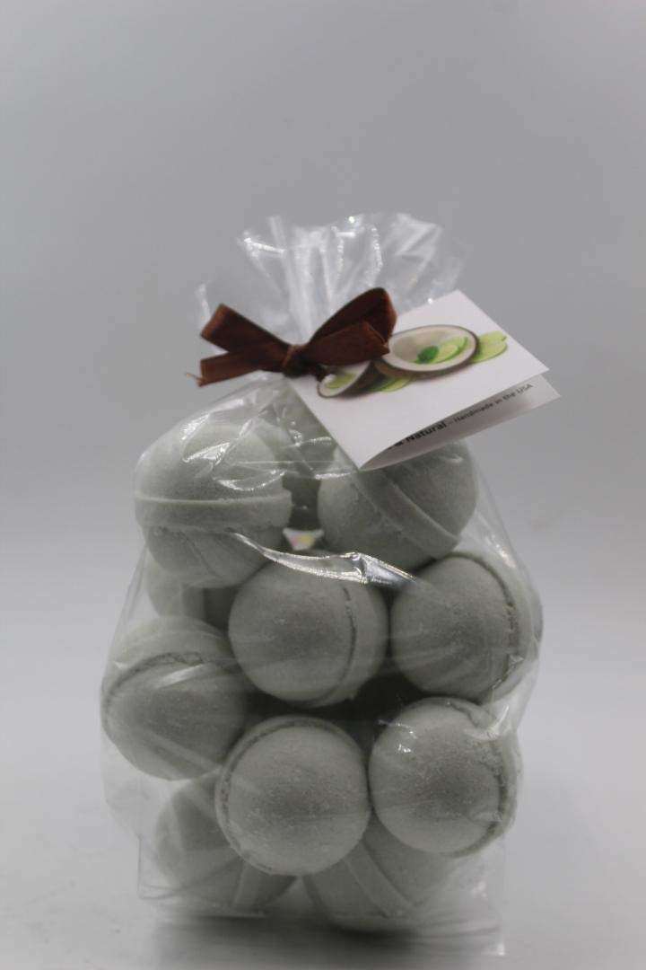Spa Pure Coconut Lime Verbena - 14 Bath Bomb Fizzies, bath melts, 1 oz gum drop shape - loaded with Shea, Mango & Cocoa Butter - Ultra Moisturizing - Great for Dry Skin