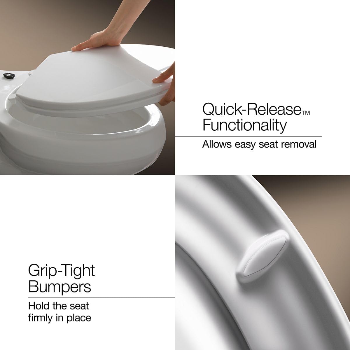 KOHLER CACHET® Nightlight Soft Close Toilet Seat Elongated, ReadyLatch®, Grip-Tight Hardware, SANDBAR