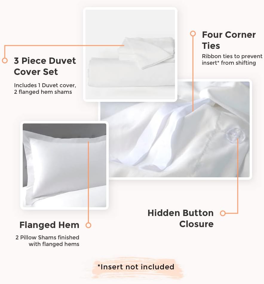 PeachSkinSheets 1500tc Level of Softness Soft Cooling Duvet Cover Set | King/Cali King Size - Beach Blue