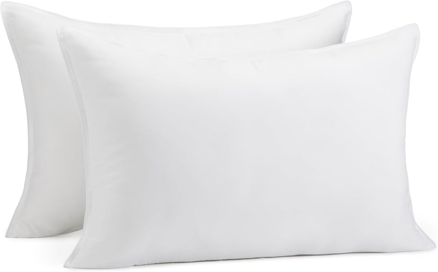 Amazon Basics Down Alternative Pillows, Soft Density for Stomach and Back Sleepers, Queen - Pack of 2, White, 30 in L x 20 in W