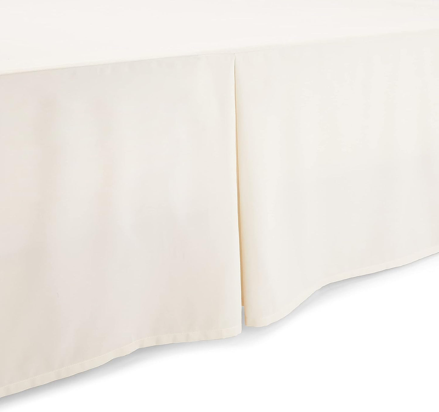 Amazon Basics Lightweight Pleated Bed Skirt, Full, Off White, Solid