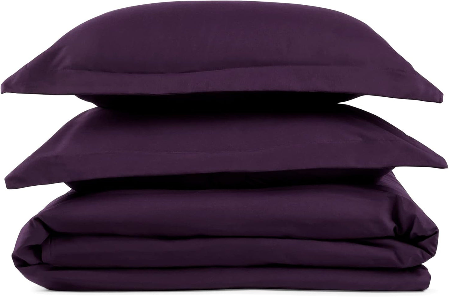 PeachSkinSheets 1500tc Level of Softness Soft Cooling Duvet Cover Set | Queen/Full Size - Eggplant