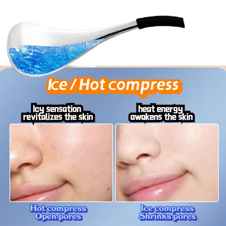 Ice Globes for Face & Eyes, Unbreakable Stainless Steel Cryo Sticks for Beauty Routines, Facials Cold Roller Cooling Globes for Puffiness, Wrinkles, Dark Circles, Headaches(Black)