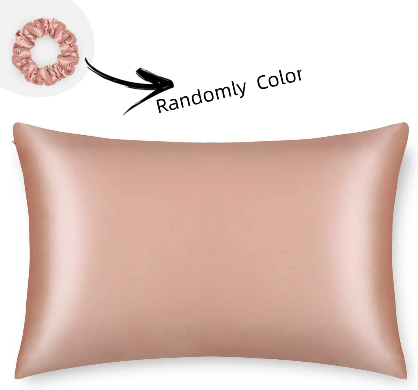 ALASKA BEAR Silk Pillowcase for Curly Hair and Skin Women Real Mulberry Silk Pillow Case Queen Single (1 Pack, Rose Gold)