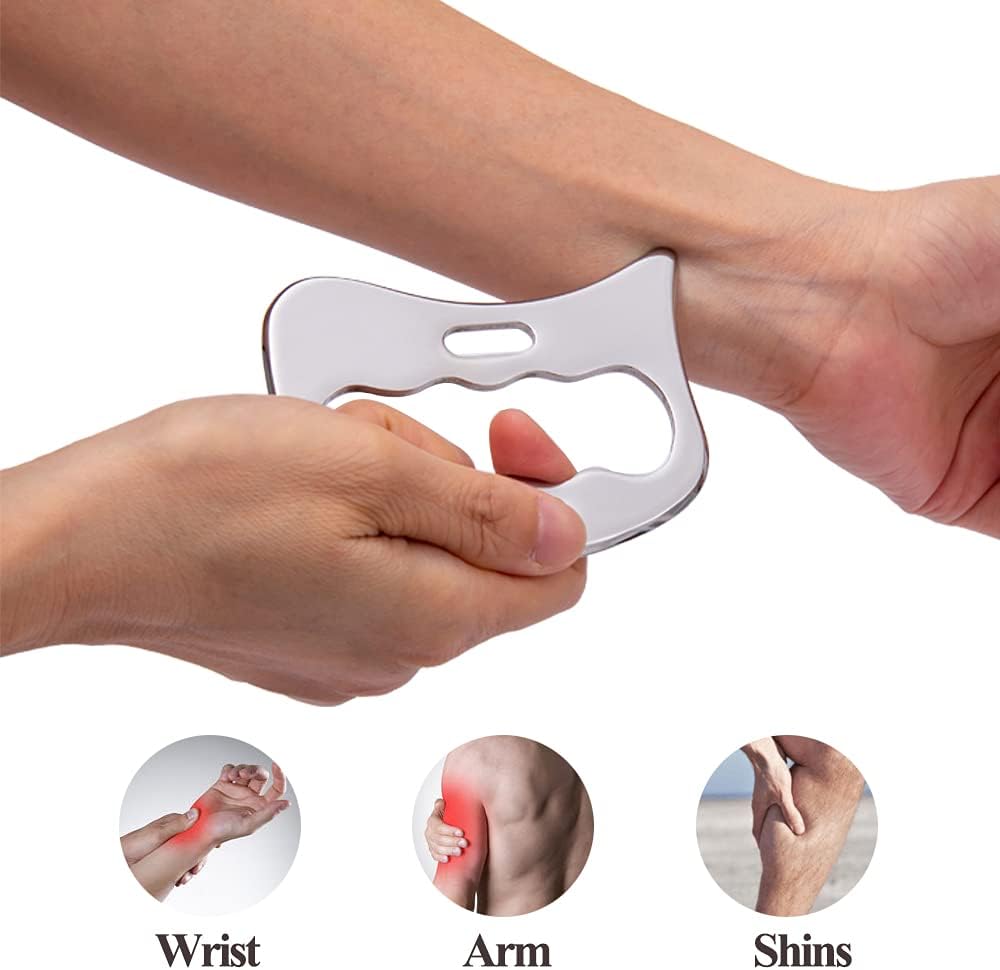 Stainless Steel Gua Sha Scraping Massage Tool-Muscle Scraper - Soft Tissue Mobilization,Physical Therapy for Back, Legs, Arms (2 PCS)