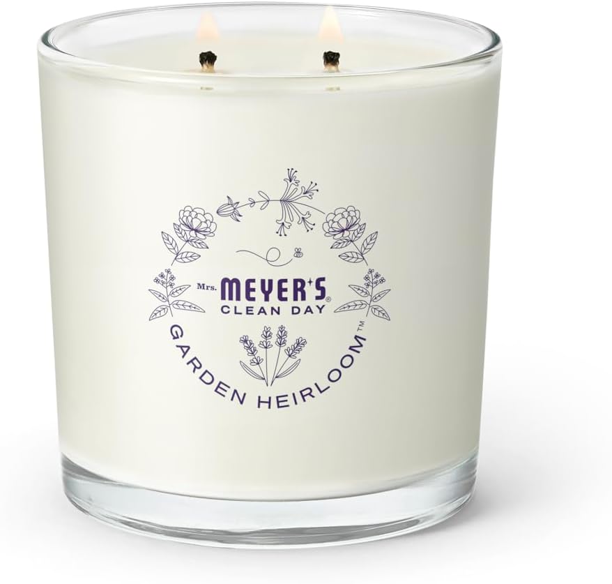 MRS. MEYER'S CLEAN DAY Garden Heirloom Scented Soy Candle, Large, Moonflower Scent, 14 Ounce Candle