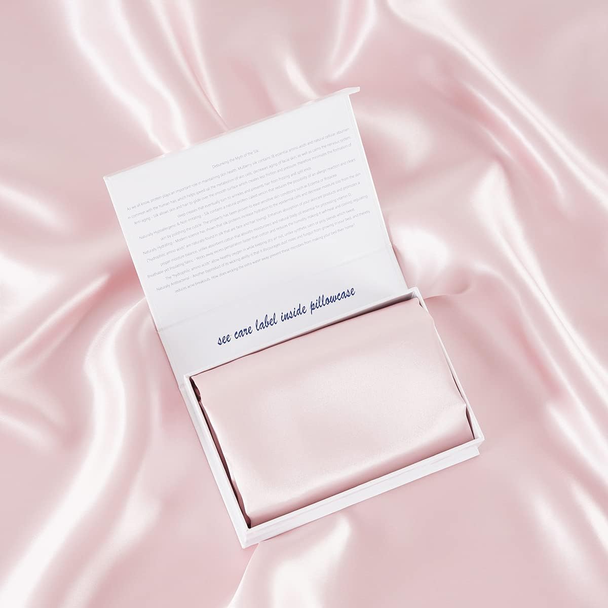 ALASKA BEAR Silk Pillowcase Envelope Closure, 22 Momme 100 Percent Mulberry Silk Pillow Slip Foldover Design, Washable and NO Zipper, Queen(1, Pink)