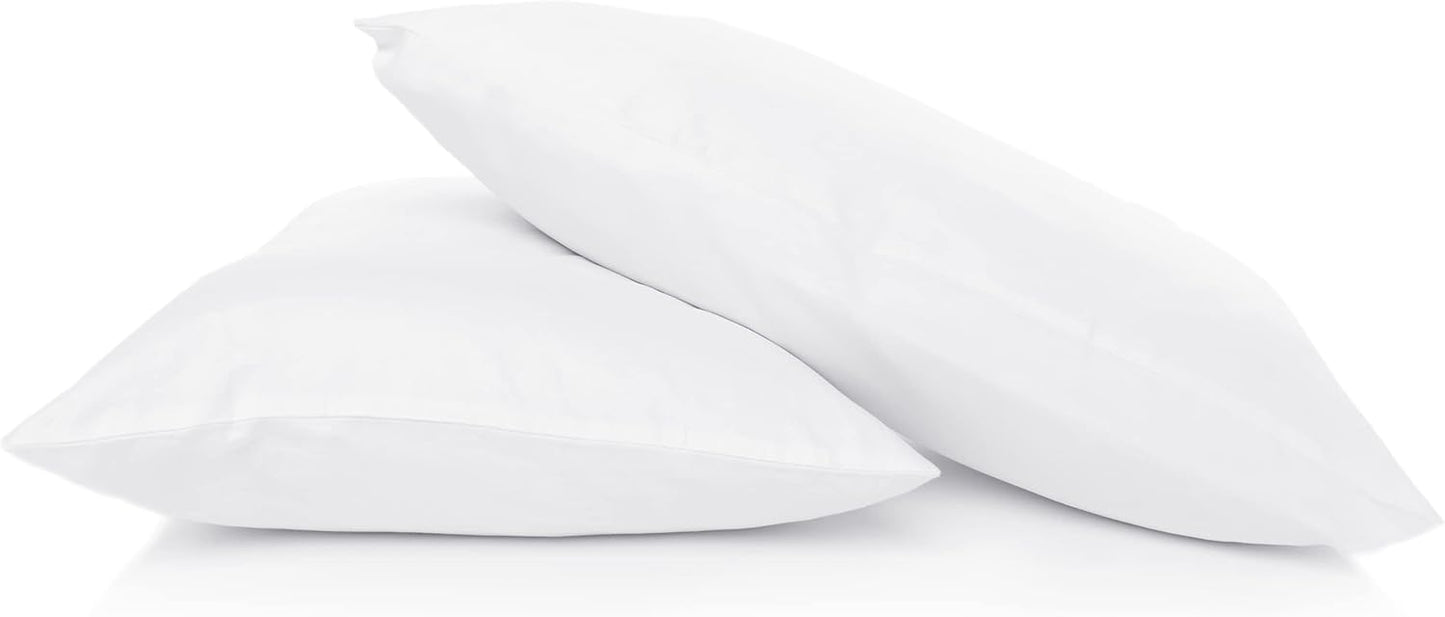 GOLD TEXTILES Bed Pillows for Sleeping - Firm Hotel Quality Pillow - Back and Side Sleeper Pillow (White, Pack of 2-20x28)