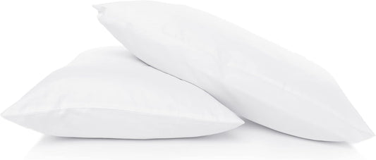 GOLD TEXTILES Bed Pillows for Sleeping - Firm Hotel Quality Pillow - Back and Side Sleeper Pillow (White, Pack of 2-20x28)
