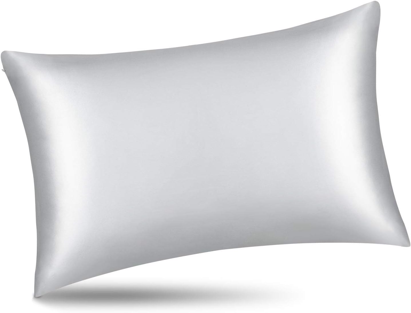 ALASKA BEAR 100% Pure Mulberry Silk Pillowcase for Curly Hair Wife Women Mother Her Grandma Pillow Slip Machine Washable Queen 20"x30" (1 Pack, Silver)