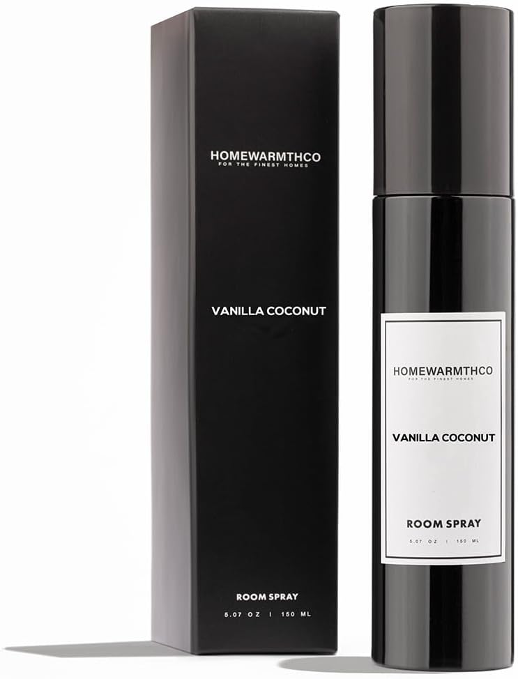 Vanilla Coconut Room Spray – 5.07 oz Scented Air Freshener for Home, Office & Linen – Long-Lasting Linen Spray for Bedding, Pillows & Fabrics – Luxurious Home Fragrance
