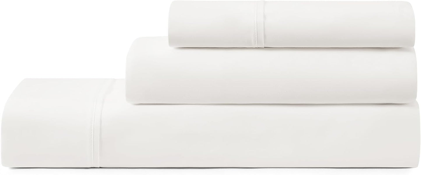 UGG Twin Sheet Set, 3-Piece Luxury Cooling Twin Sheets Set, Deep Pockets, Premium Bedding with 1 Pillow Sham, Machine Washable, for Dorm Essentials & College Bedding, White (Hedi)