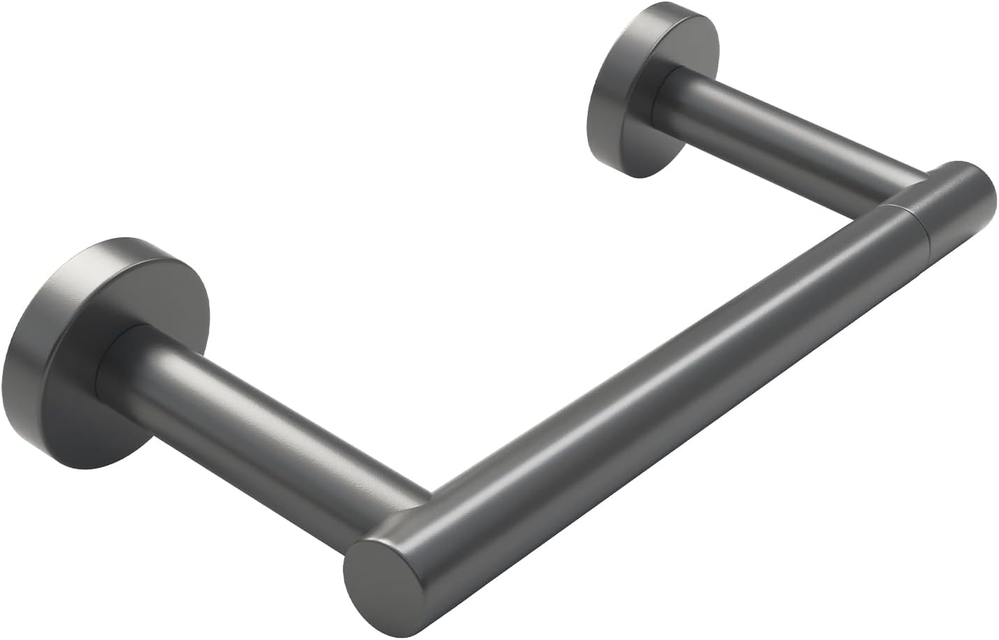 Gray Toilet Paper Holder Wall Mount, Dark Grey Bathroom Toilet Paper Holder for SUS 304 Stainless Steel, Double Post Pivoting Toilet Paper Roll Holder for Bathroom RV Paper Towels for TP