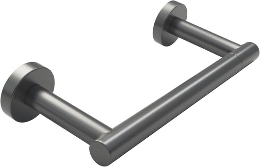 Gray Toilet Paper Holder Wall Mount, Dark Grey Bathroom Toilet Paper Holder for SUS 304 Stainless Steel, Double Post Pivoting Toilet Paper Roll Holder for Bathroom RV Paper Towels for TP