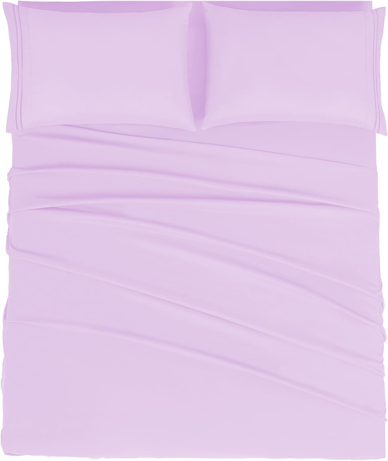Mejoroom King Size Sheet Set - Soft Microfiber Bed Sheets,Deep Pocket Fitted Sheet, Soft, Breathable, Wrinkle & Fade Resistant - 4 Piece (King, Lavender)