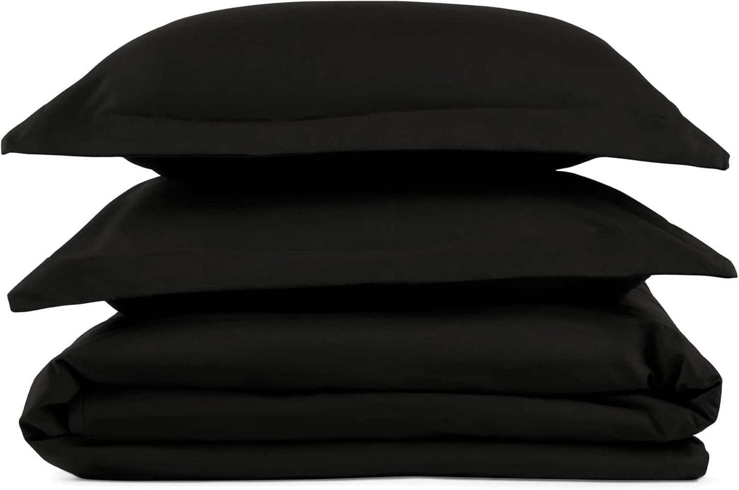 PeachSkinSheets 1500tc Level of Softness Soft Cooling Duvet Cover Set | King/Cali King Size - Midnight Black