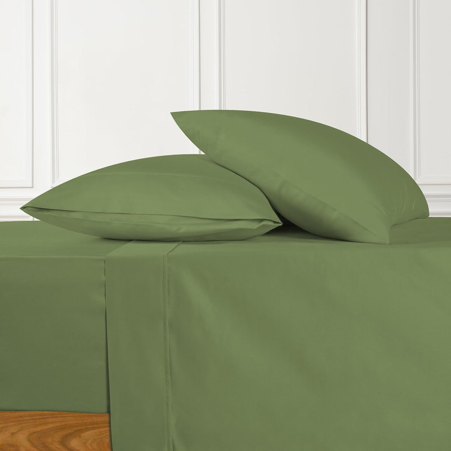 URBANHUT 700 Thread Count Egyptian Cotton Queen Sheets, 4Pc Bed Sheet Set Soft Luxury Bed Sheets for Queen Size Bedding, Sateen Weave Hotel Sheets, 16'' Elasticized Deep Pocket - Sage