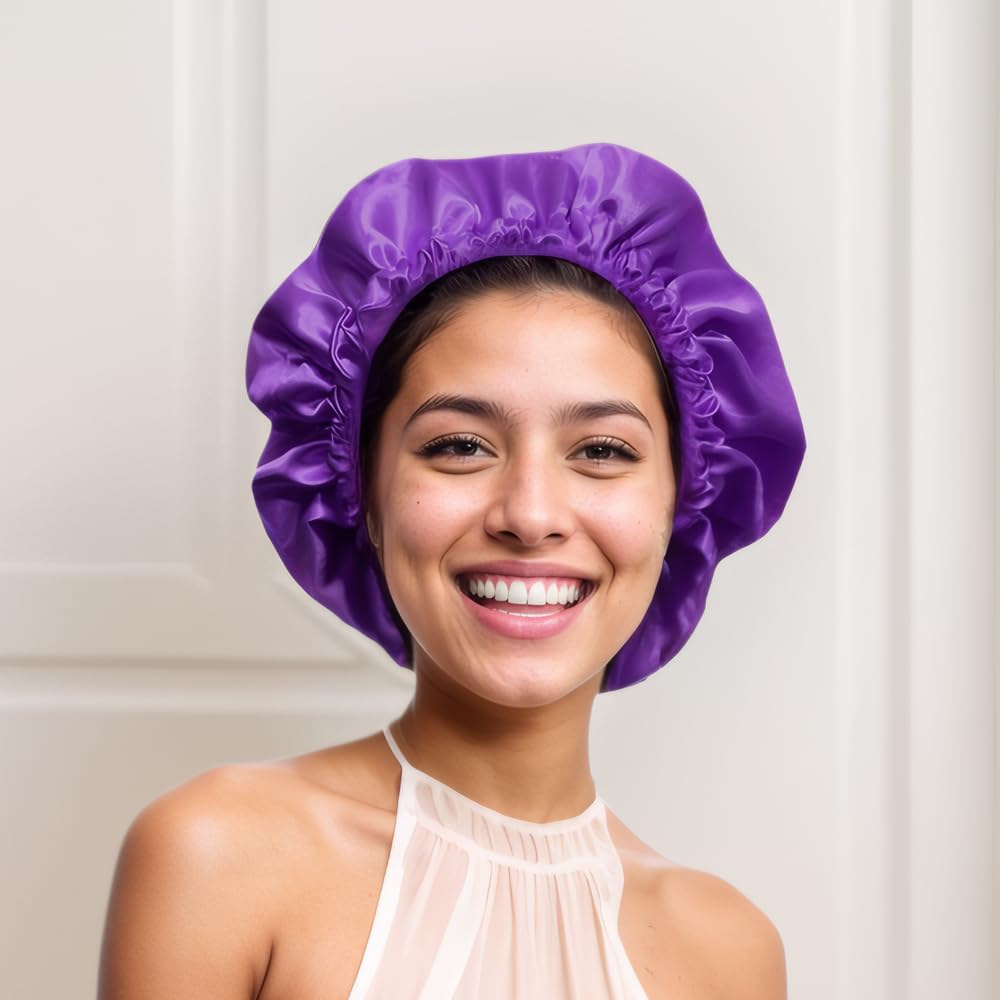 Satin Bonnet Double Layer Silk Bonnet for Sleeping Women Hair Care for Natural Curly