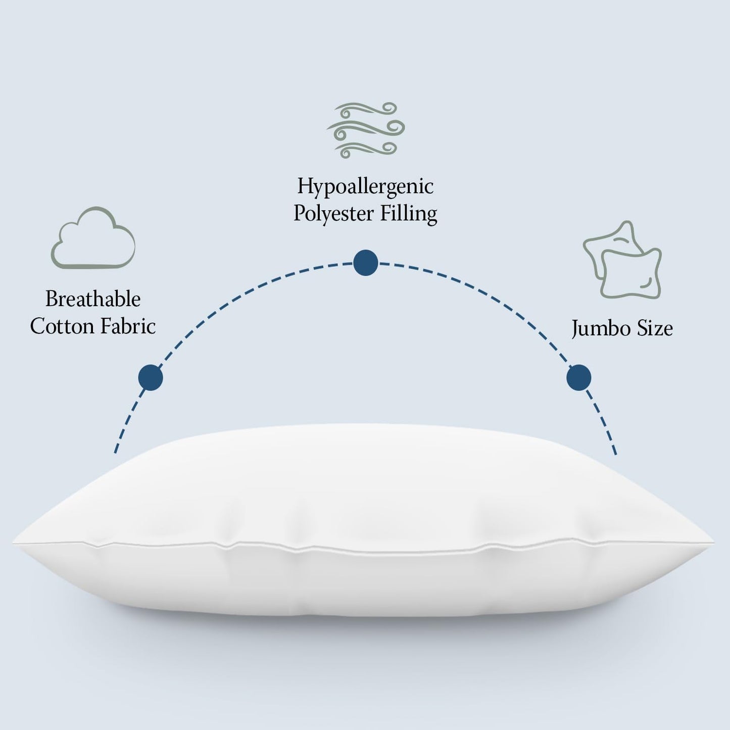 DOWNLITE 4-Pack Set of Hotel Style Hypoallergenic Down Alternative Bed Pillows – Standard/Queen Jumbo Size, 20” x 28” – Soft/Medium Density, for Stomach & Back Sleepers – Machine Washable