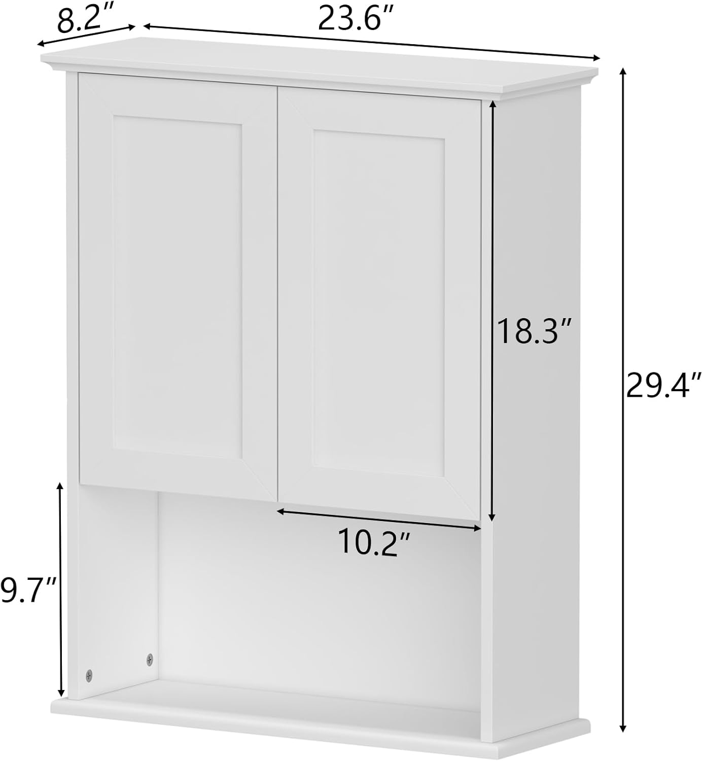 Bathroom Wall Cabinet, Over The Toilet Storage Cabinet, 23x29 Inch Medicine Cabinet with 2 Door & Adjustable Shelf, Bathroom Cabinet Wall Mount for Laundry Room, Kitchen, Small Spaces