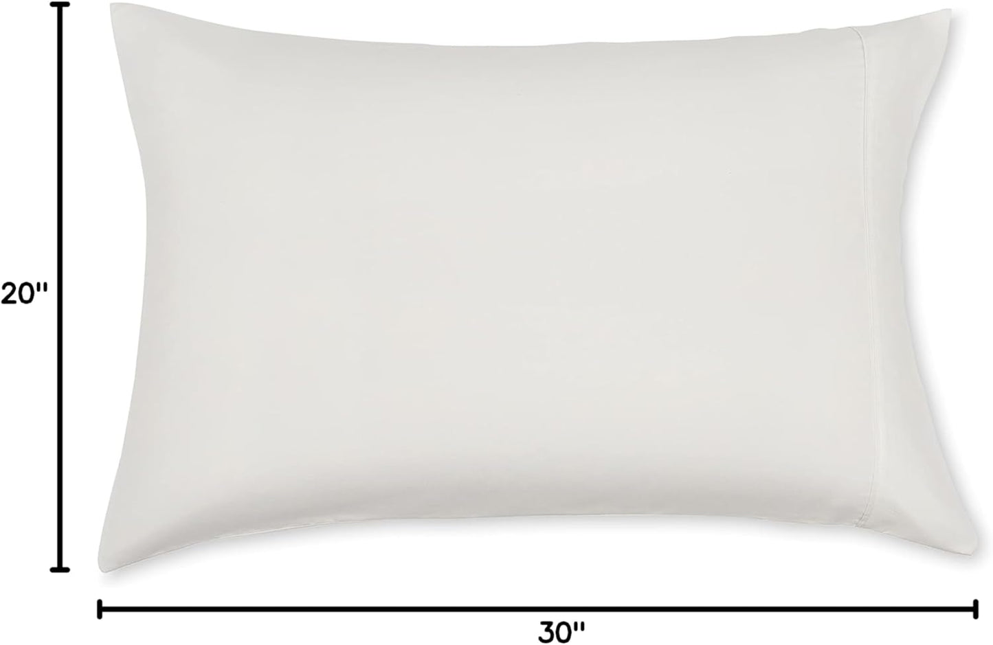 Amazon Basics Standard Pillow Cases Set of 2 - Lightweight, Super Soft Easy Care Microfiber, Cream, 30" L x 20" W, Pillows Not Included