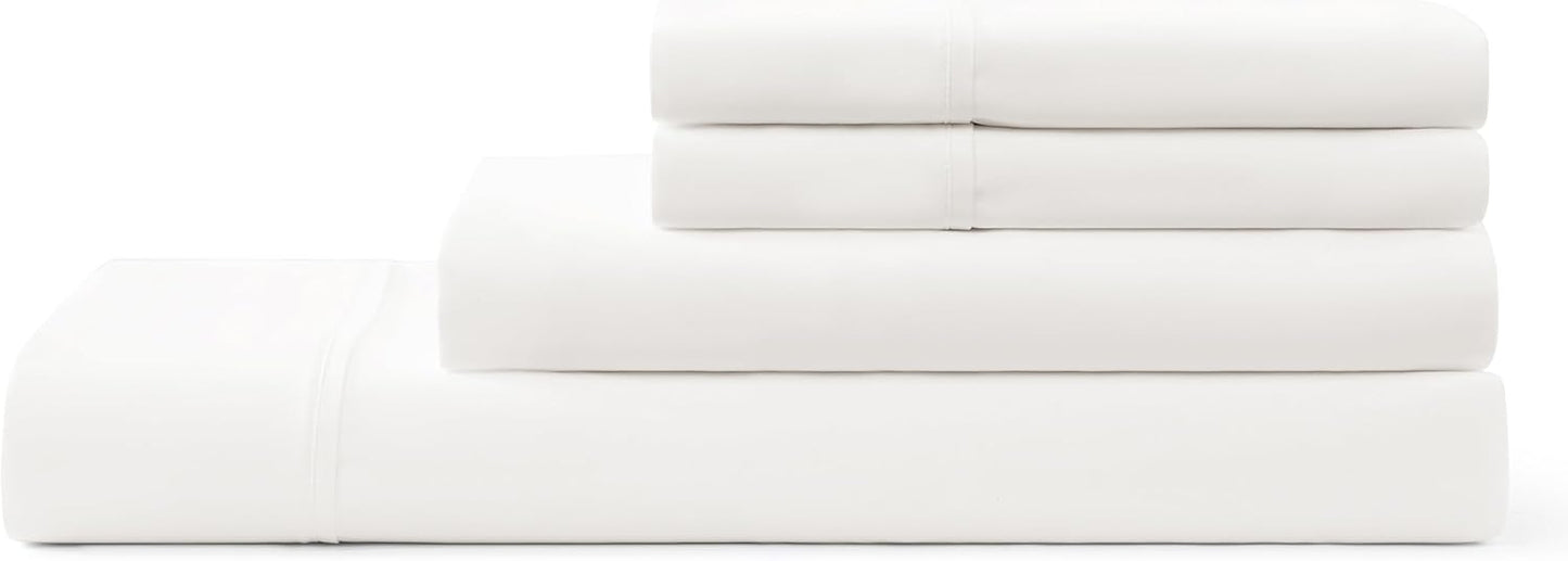 UGG Full Sheet Set 4-Piece Luxury Cooling Sheets Deep Pockets Premium Bedding with 2 Pillow Shams Hypoallergenic Machine Washable Soft Lightweight Bed Set for Bedroom, Full, White (Hedi)